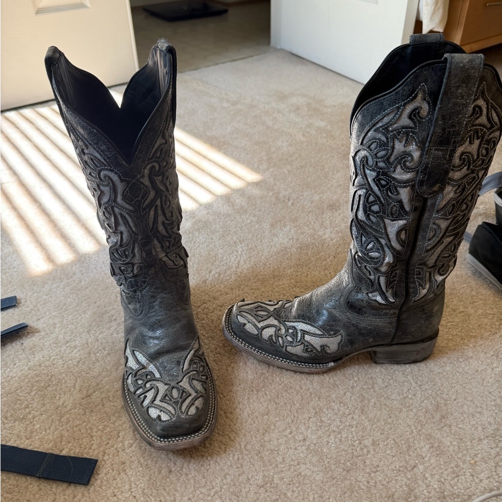 J.B. Dillon Black and Gray Western Boots